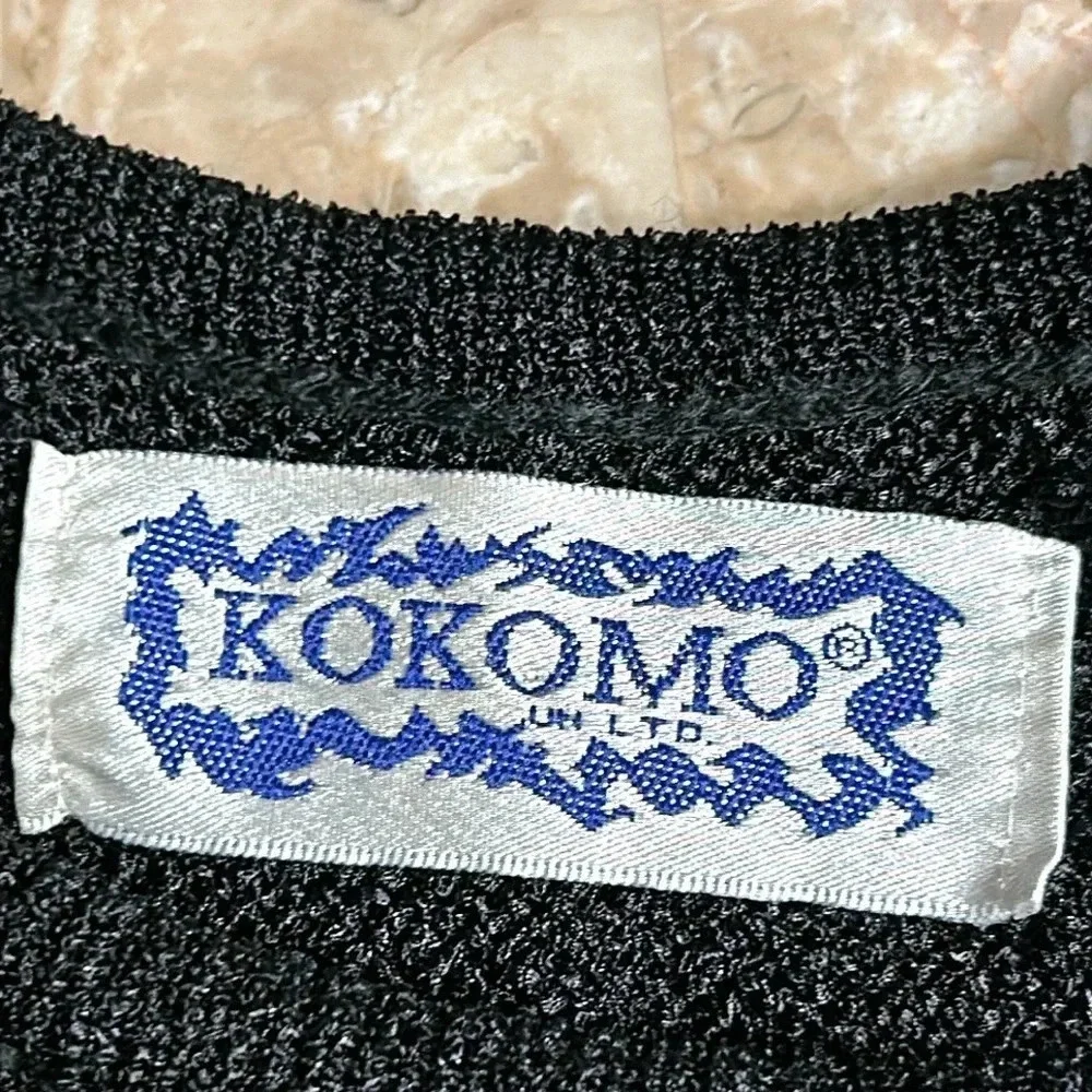 VTG KOKOMO. poncho sweater ,fringes,sheer,loose knit,PTP 16” to  23”,one size - Picture 12 of 16